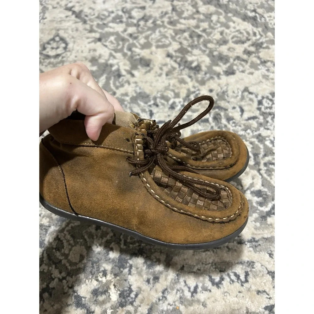 Boys Twister Brown Western Shoes Size 13